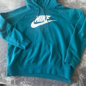 blue nike hoodie so cute!!